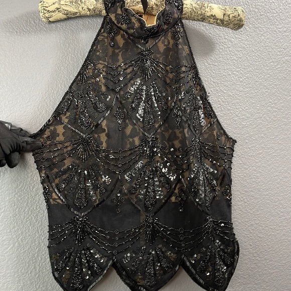 Cache embellished eaded Halter Top | Choker Neck Beaded - Picture 1 of 12